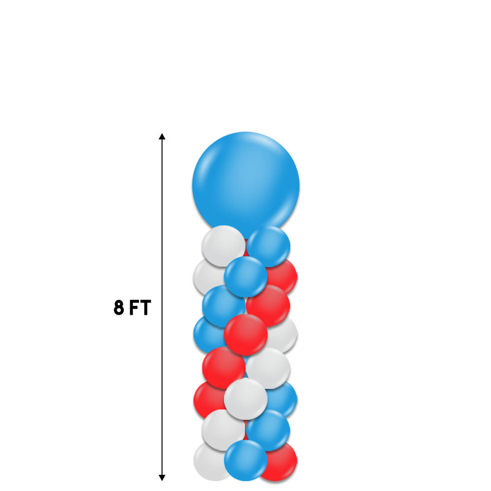 8 Foot Balloon Column With Round Topper